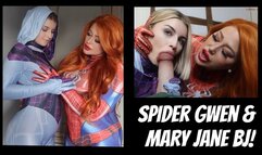 SPIDERGWEN AND MARY JANE DOUBLE BLOWJOB