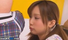 Japanese gracious teen amazing facial cumshot