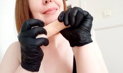 Black Latex Gloves Hand Job