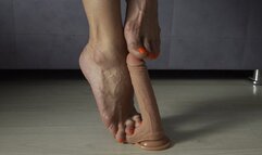 Foot play with dildo (720p)