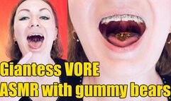 ASMR: Hungry Giantess eating gummy bears (4K)