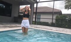 Nathalia Swims in Her Under Armor Workout Set