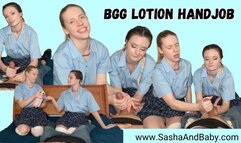 BGG Lotion Hand Job from Two Inexperienced Schoolgirls