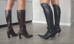Heel and toe tapping in leather boots 2 bd