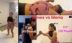 18 Year Old CrossFit Maria vs 23 Year Old Soccer James - Competitive Scissor Escape Wrestling