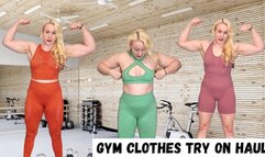Muscle MILF gym clothes try on haul