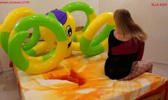 Alla's hot game with a big rare squeaky inflatable octopus!!!