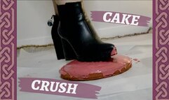 Mistress Humiliates You and Crushes Cake Under Boots and Bare Feet