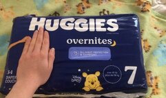 Changed into Huggies size 7 overnites diaper