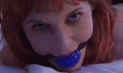 Kitty naked masturbating ball gagged and leather strapped