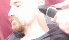 Close up head shaving and facial trimming 720p