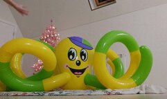 An unexpected attack by an inflatable octopus on Alla and hugs with pleasure!!!