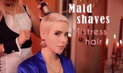 Maid shaves Mistress' hair - shaving - hair fetish - buzzcut woman