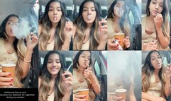 Hotboxing the car and talking about my addiction for cigarettes during my vacation