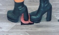 Ambers Super High Chunky Heel Platform Boots - Extreme Cock and Balls Trample - Amber Cam