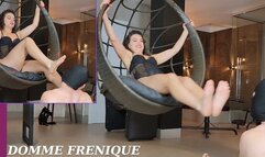 Domme Frenique - Real slave 24h Ep 3 - Frenique makes her Foot slave rent motel room with swing so she can make him worship her feet at the swing - FOOT WORSHIP - FOOT DOMINATION - FEMDOM - SOLES - FOOT SLAVE - HUMILIATION - AMATEUR - FINDOM - SLAP - FO