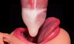 CLOSE UP: HORNY Mouth MILKING All CUM into CONDOM and BROKE IT! BEST Milking BLOWJOB ASMR 4K