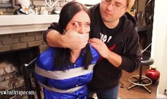Summer Ash gets zip tied and taped during a simulation in case she ever gets captured