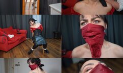 Chair tied and gagged leather submissive (mp4)
