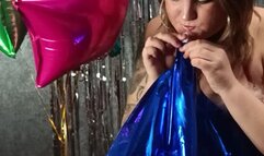 blow with mouth mylar balloons