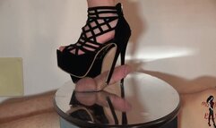 High-heeled platform sandals side cam
