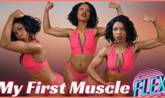My First Muscle Flex: BIKINI BABE FLEXES BICEPS IN 4K