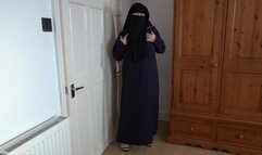 Pale Skin MILF in Burqa and Niqab and High heels Dancing