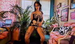 Goth Slut Strips and Shows Off Asshole