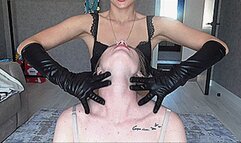 Black gloves massage your neck! MP4