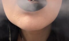 smoking closeup and sounds