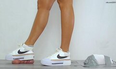 Busted Under Ambers Dirty Nike Legacy's - Sole Cam - Extreme Cock and Balls Trample - CB40