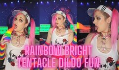 Rainbow Bright Tentancle Dildo Fun