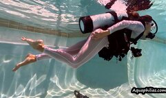 Aquaphilias- Mya Pleasure- Shows off her Adv SCUBA Skills in sheer dive skin