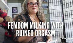 Real Femdom Milking; FLR Ruined Orgasm Handjob cumshot BBW MiLF Domme with Feminized Submissive POV featuring OctoGoddess and quiver real BDSM couple wmv Version