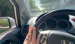 pov driving with one hand