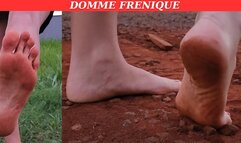Domme Frenique - Public Dirty feet walking in the mud and dirt - DIRTY FEET - FOOT DOMINATION - SOLES - FEMDOM - FOOT FETISH - CONSENSUAL CANDID -
