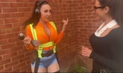 Lesbian builder fucks office girlfriend 4K