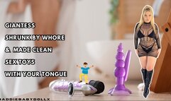 Giantess - Shrunk by Whore & Made Clean Sex Toys with Tongue