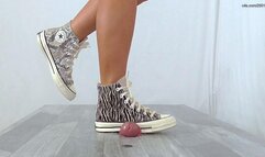 Flattened Under Ambers Snakeskin Converse - Slave Cam - Extreme Cock and Balls Trample - CB41-3