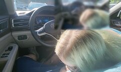 A sneaky blowjob in the car