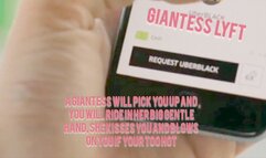 HD GiantessLyft a Giantess will pick you up ans you will ride in her big gentle hand, she kisses you and blows on youif your too hot pick8ng up anaked tiny man who has the shrinking virus