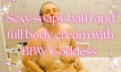 Sexy soapy bath and full body cream with BBW Goddess