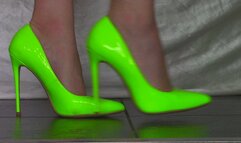 Shiny Green Neon High Heels