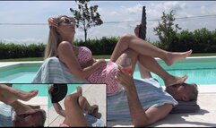 GABRIELLA - Multitasking slave - Outdoor human furniture, foot domination, face as a footstool