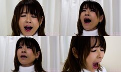 RISA - CLOSE-UP of Japanese cute girl YAWNING - 1080p