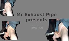 Mr Exhaust Pipe fucks the BMW tailpipe