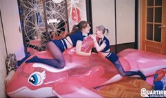 Q953 Cosette and Stasia seductively ride and deflate huge pink Orca nonpop - 480p