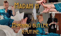 Morning Routine Butler Service Submission featuring breakfast in bed, foot worship and massage