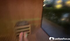 Sucking off a random guy in the sauna