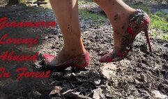 Top 21 min! Sexy SweetLana in Gianmarco lorenzi pumps in the forest, high heels ruined, high heels in mud, wet high heels